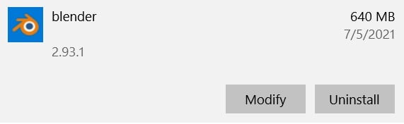 Uninstall Blender