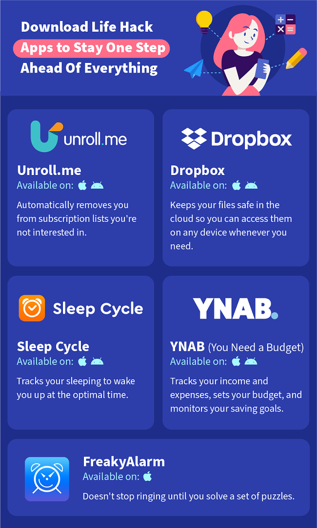 Download Life Hack Apps to Stay One Step Ahead of Everything