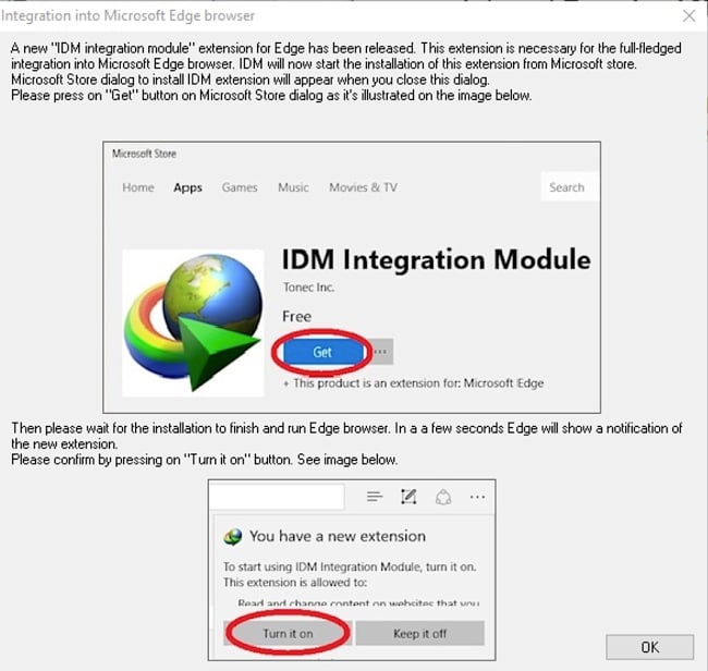IDM integration screenshot