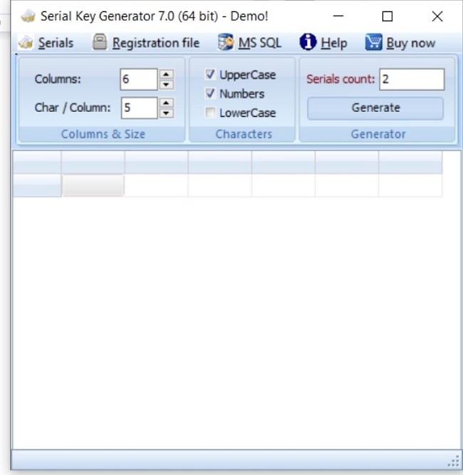 Serial Key Generator application