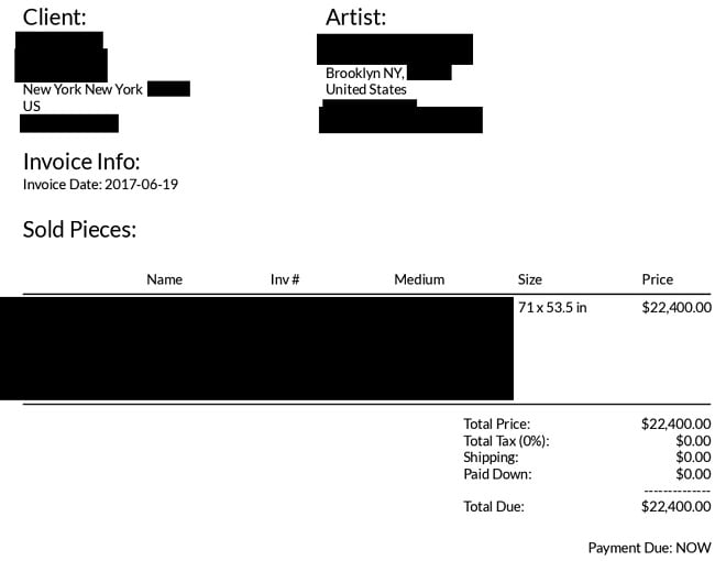 Examples of invoices (personal details redacted) part 1