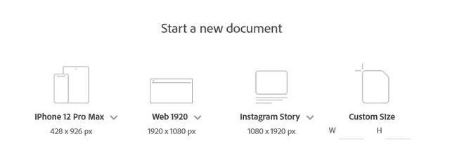 Document size for new XD projects