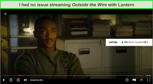 Screenshot of Lantern VPN unblocking Netflix