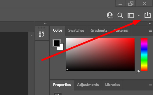 photoshop share button