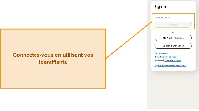 Capture d'écran de la page de connexion de Norton Mobile Security