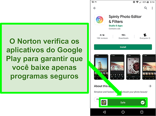 Captura de tela de um aplicativo na Google Play Store sendo sinalizado como 