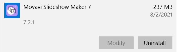 Uninstall Movavi Slideshow Maker