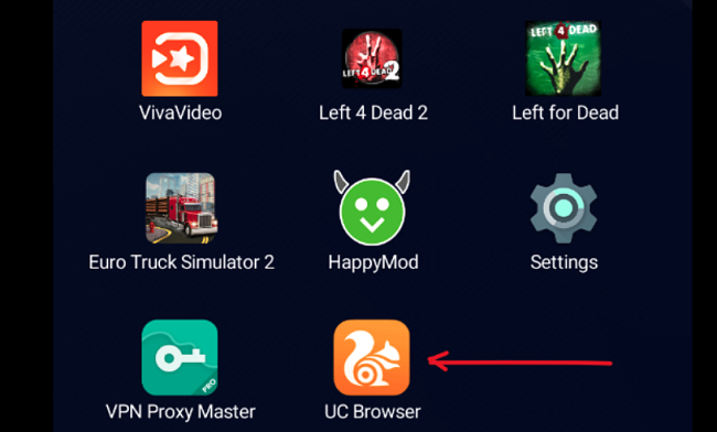 UC Browser application screenshot