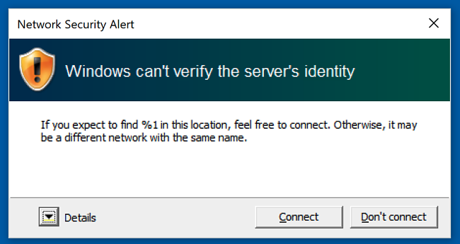 Windows certificate error for our evil network