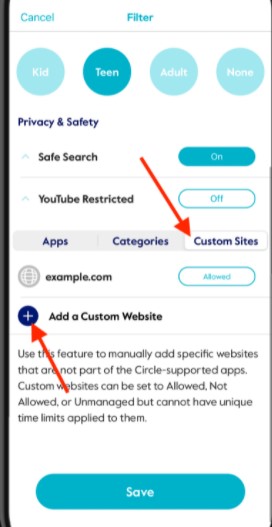 Set Custom Circle Features