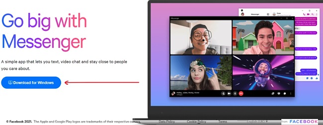 Facebook Messenger download page