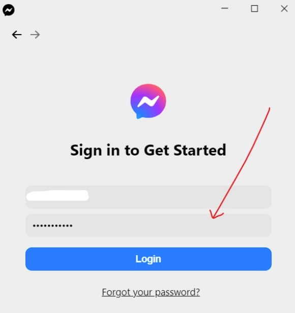 Facebook Messenger login app