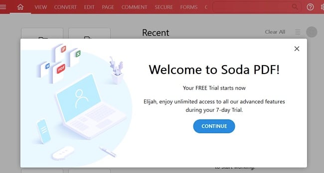 Soda PDF free trial