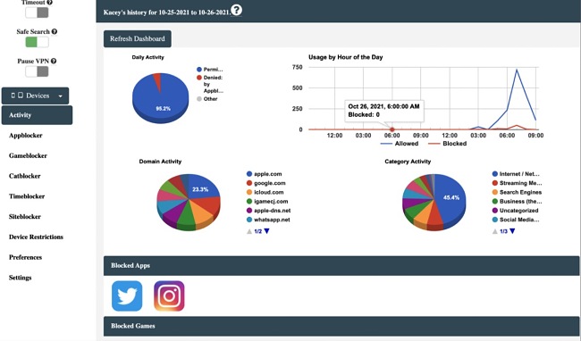 Netsanity reporting system