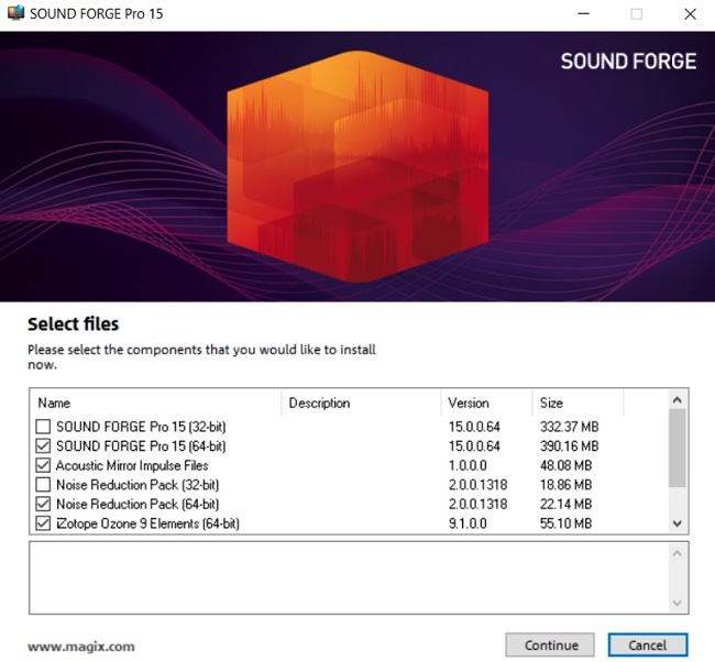 Magix Sound Forge Pro 15 installation process