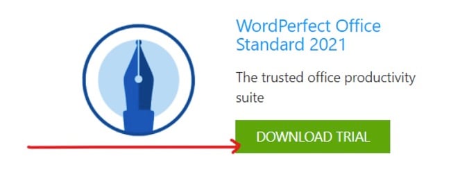 WordPerfect Office download page