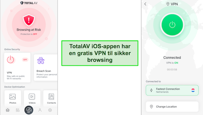 TotalAV VPN - Bedste gratis iOS-antivirusapp