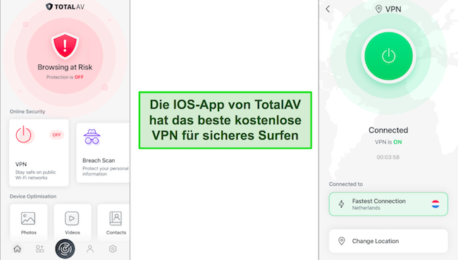 TotalAV VPN – Beste kostenlose iOS-Antivirus-App