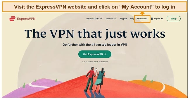Screenshot of ExpressVPN's website with the 
