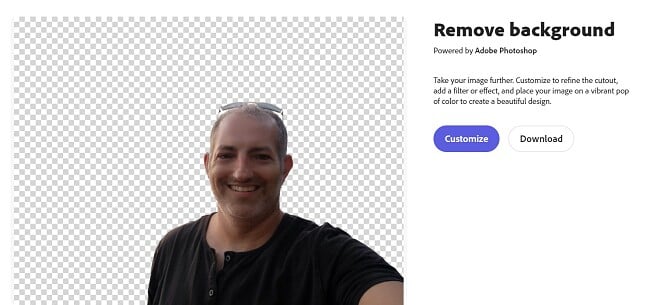 Removing Background with creative cloud express