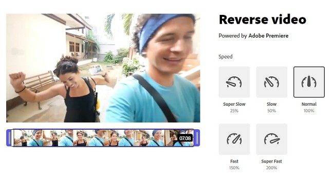 reverse video with Creative cloud express