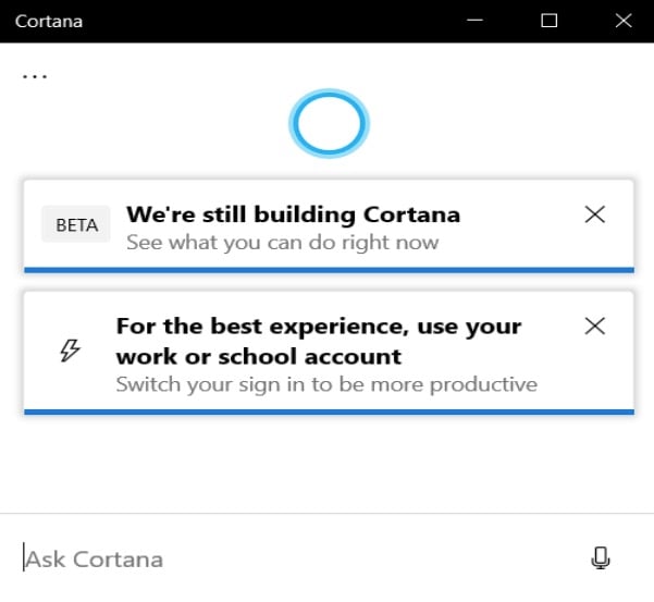 Windows 10 Ask Cortana