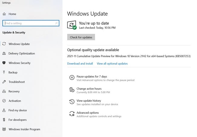 Windows 10 updates