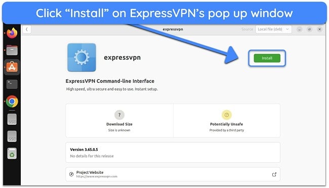 Screenshot of ExpressVPN Installation