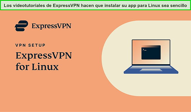 Captura de pantalla de la guía de configuración de ExpressVPN para la aplicación de Linux.