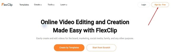 FlexClip Sign Up Free