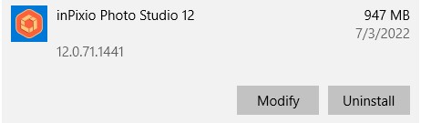 Uninstall InPixio 12