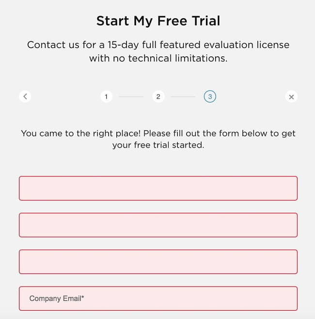Altium Designer free trial form screenshot