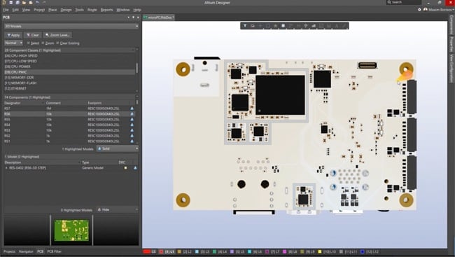 3D visualization in Altium Designer screenshot