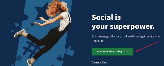Hootsuite download page screenshot