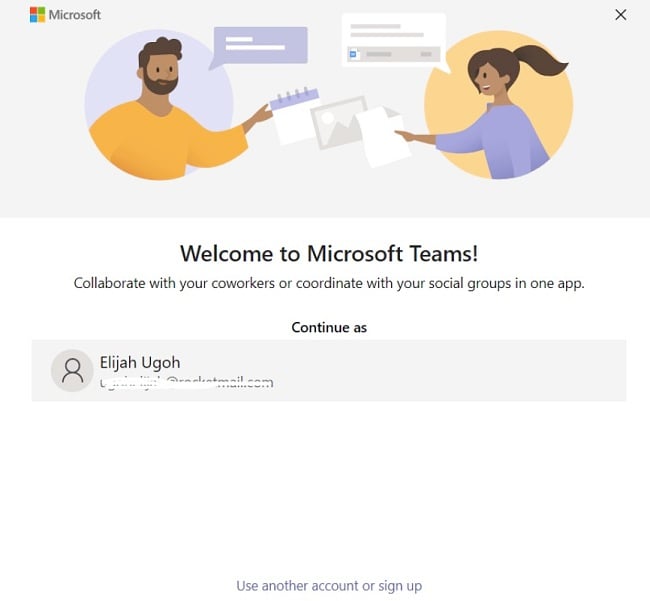 Tangkapan layar antarmuka pengguna Microsoft Teams