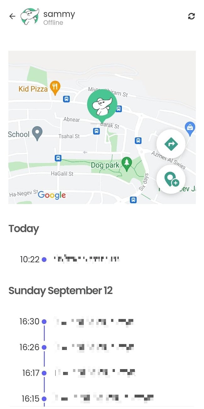 Qustido Location tracking history