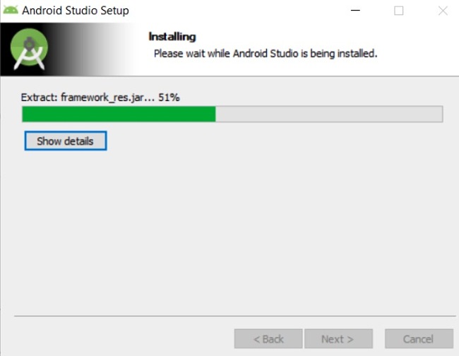 Android Studion installing process screenshot