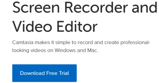 Camtasia free trial download screenshot