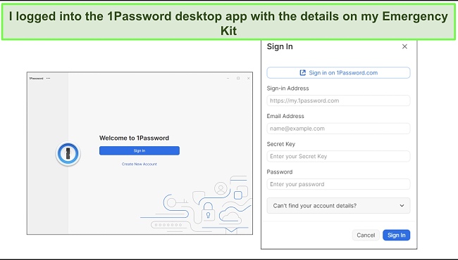 1Password desktop app