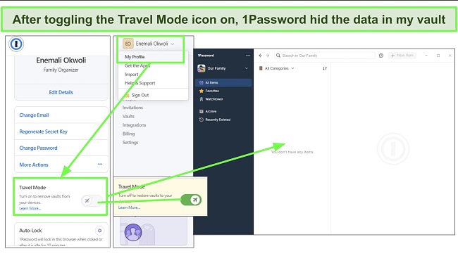 1Password has TravelMode