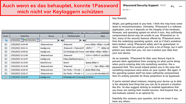 1Password Keylogger-Problem.