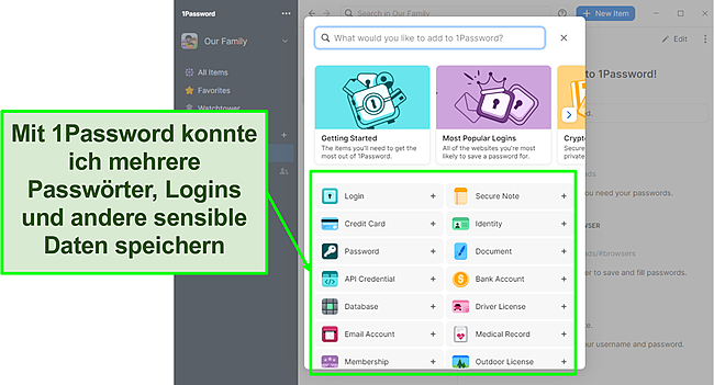 1Password macht es einfach, Passwörter hinzuzufügen.