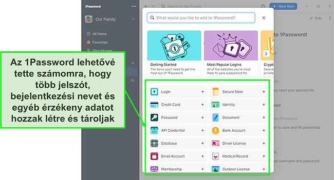1Password megkönnyíti a jelszavak hozzáadását.