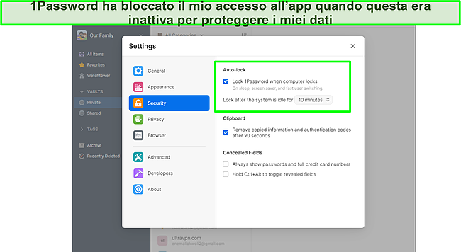 1Password ti blocca se inattivo.