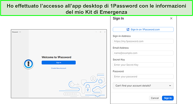 1Password app desktop.