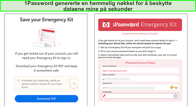 1Password Emergency Kit.
