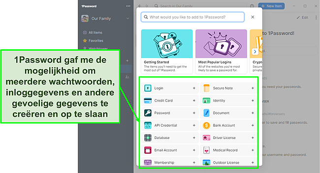 1Password maakt het gemakkelijk om wachtwoorden toe te voegen.