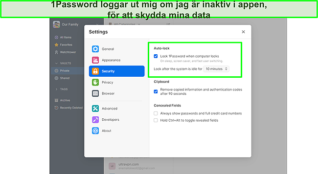 1Password låser dig ute om inaktiv.