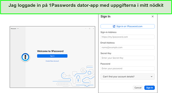 1Password desktop app.