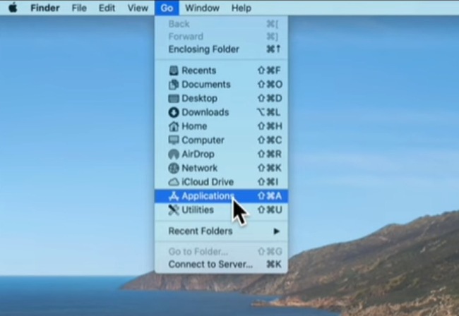 Screenshot des Final Cut Pro MacOS-Navigationsmenüs